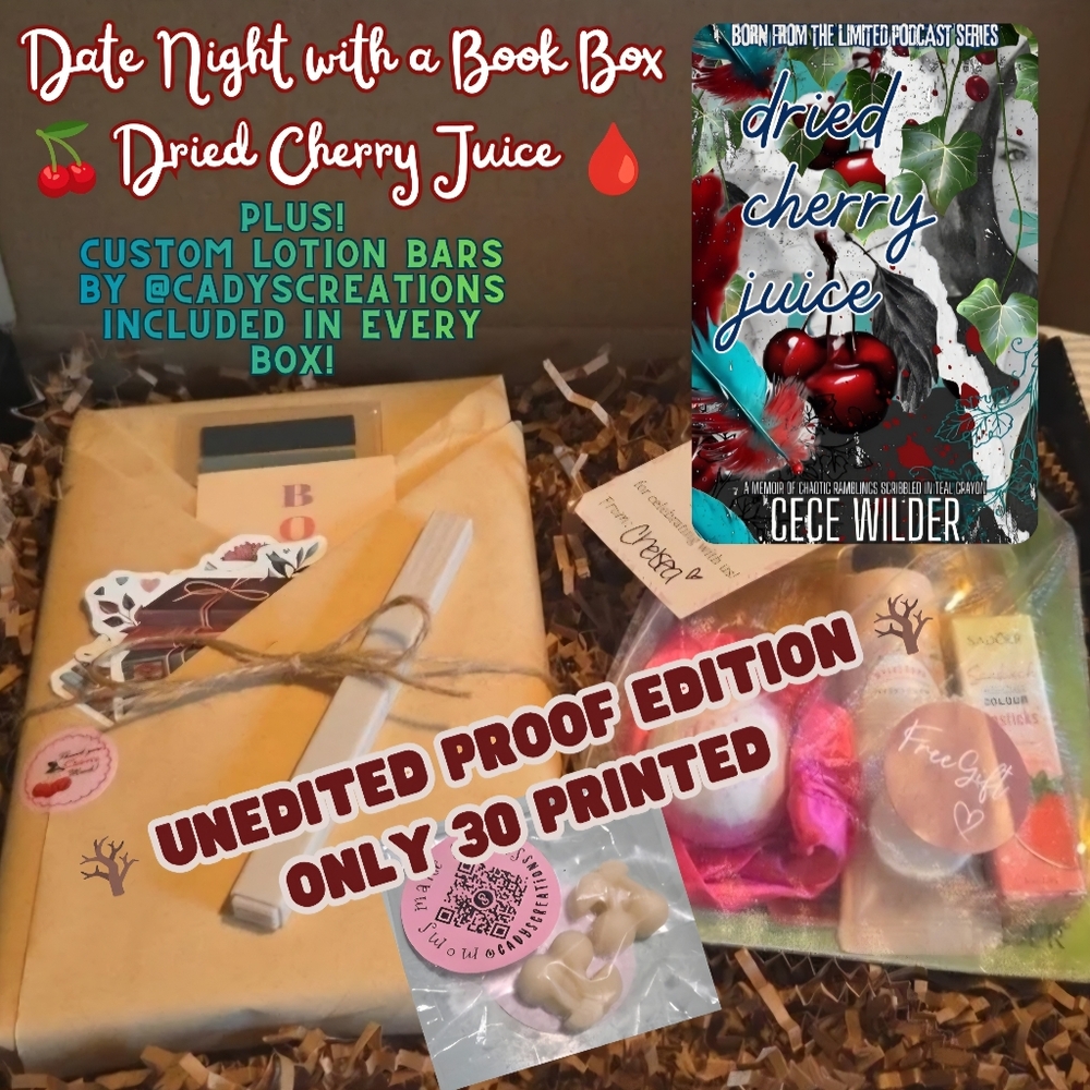 CURATED/SIGNED BY AUTHOR Date Night with Book Boxes | Dried Cherry Juice Series